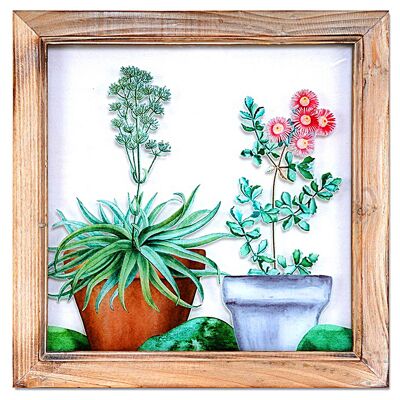 PAINTED PVC SHEET WITH WOODEN FRAME 33X2X43CM HM401186