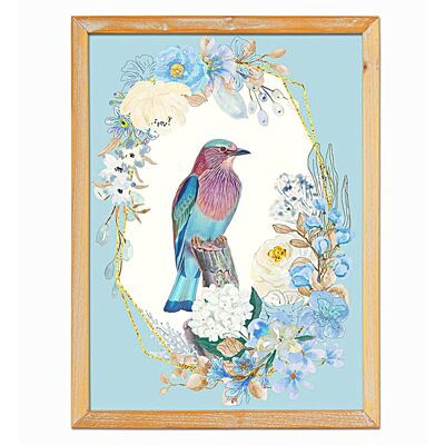 PAINTED WOODEN BOARD WITH WOODEN FRAME HM401189