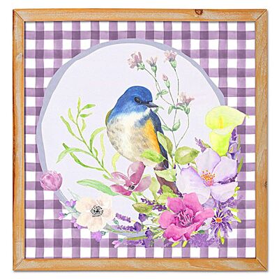 PAINTED WOODEN BOARD WITH WOODEN FRAME 40X2X40CM HM401191