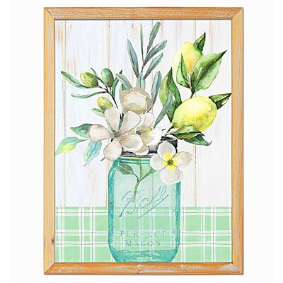 PAINTED WOODEN BOARD WITH WOODEN FRAME HM401196