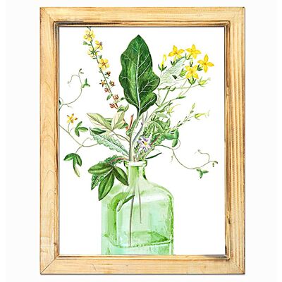 PAINTED WOODEN BOARD WITH WOODEN FRAME 33X2X43CM HM401197