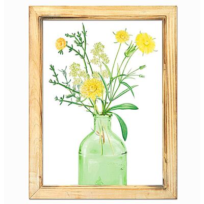 PAINTED WOODEN BOARD WITH WOODEN FRAME 33X2X43CM HM401198
