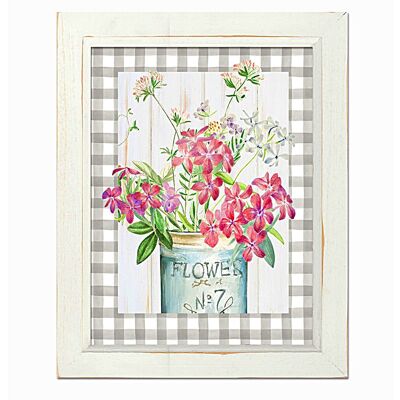 PAINTED WOODEN BOARD WITH WOODEN FRAME 38X2X48CM HM401199