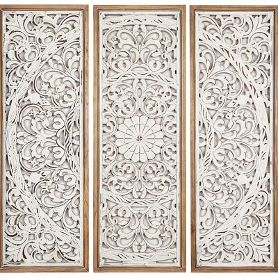 NATURAL MDF PLATE TRIPTYCH HM402284