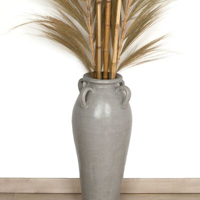 TERRAKOTTA-VASE GRAU GRIFFE 30X30X80CM HM472220