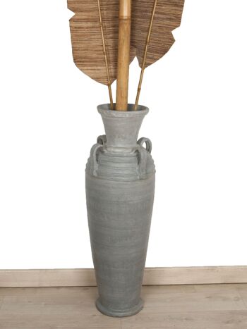 VASE TERRE CUITE ANSES GRIS 33X33X100CM HM472221 1