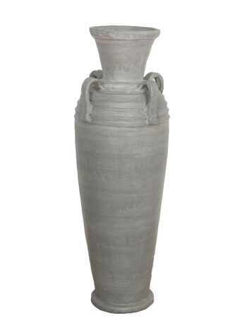 VASE TERRE CUITE ANSES GRIS 33X33X100CM HM472221 2