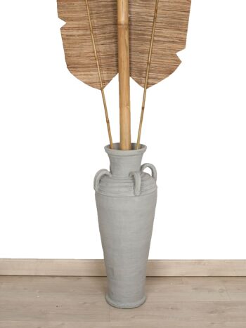 VASE TERRE CUITE ANSES GRIS 30X30X80CM HM472222 1