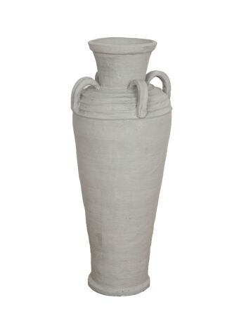 VASE EN TERRE CUITE AVEC POIGNÉES GRISES HM472222 2