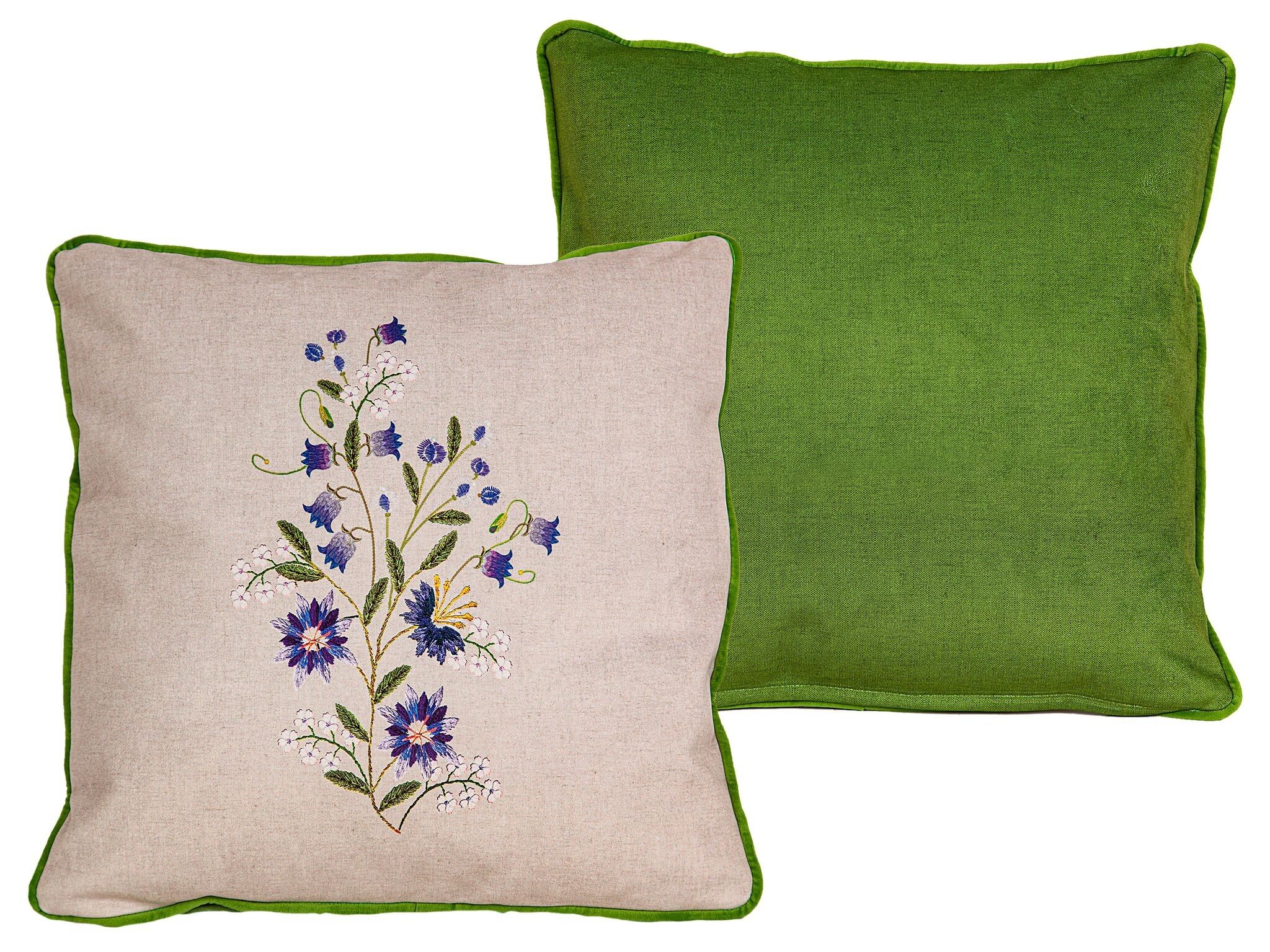 CUSCINO REVERSIBILE STAMPATO. RICAMO CORDA POLIEST 50 HM492275