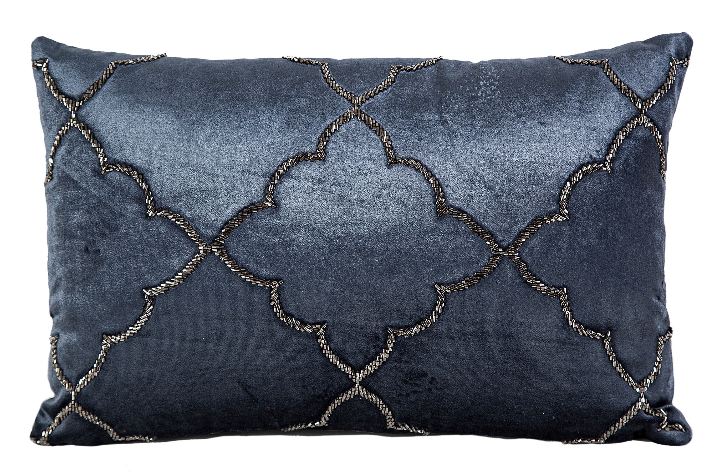 CUSCINO IN VELLUTO BLU NOTTE CON CERNIERE HM492281