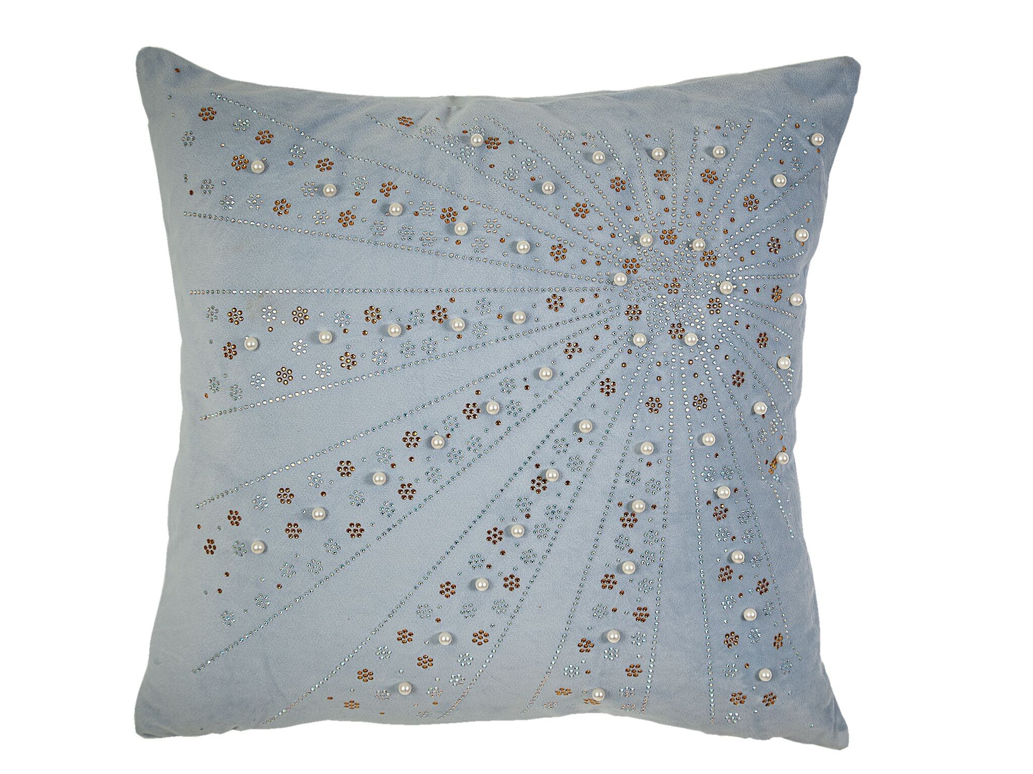 HELLBLAUES SAMTKISSEN MIT PERLEN 400 Gramm HM841058