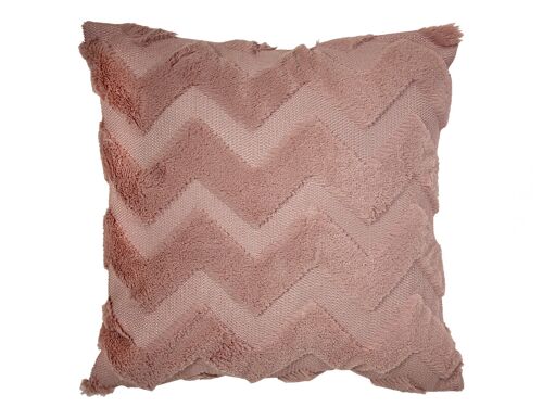 COJIN TERCIOPELO ZIGZAG ROSA 400 grms 45X10X45CM HM841063