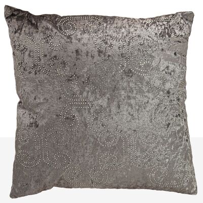 SILVER VELVET CUSHION WITH RHINGES 400 GRMS HM841068