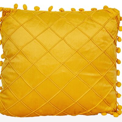 VELVET CUSHION WITH MADROÑOS YELLOW 400 GRMS 40X40X0CM HM841122