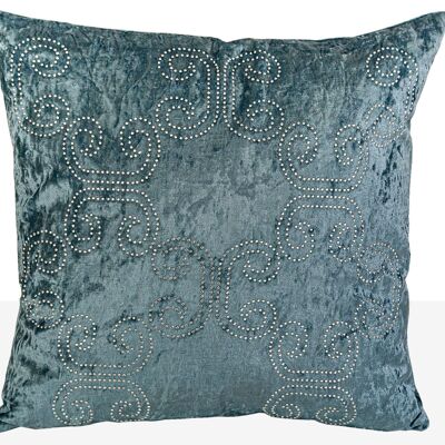 COUSSIN VELOURS BLEU NUIT AVEC ARGENT 400 GRMS 45X10X45CM HM841167