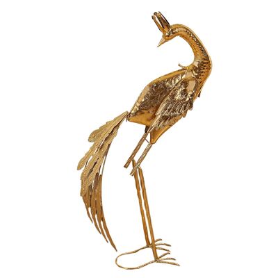 GOLDEN METAL PEACOCK FIGURE HM841190