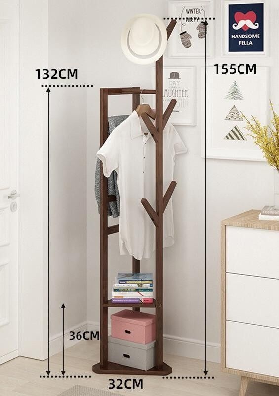 ATTACCAPANNI ANGOLARE CON RIPIANI DM COLORE NOCE HM841210