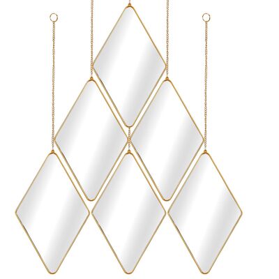 SET OF 6 GOLDEN PS MIRRORS 17X1X27CM HM841222