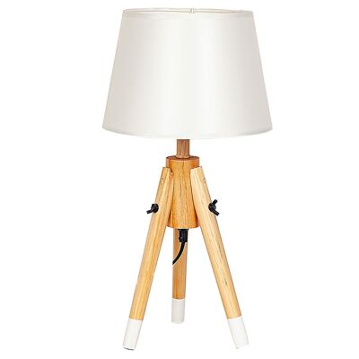 WOODEN TRIPOD LAMP WITH SCREEN 24X24X48CM HM841248