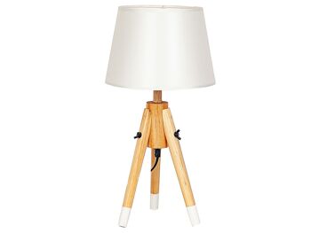 LAMPE TRÉPIED EN BOIS AVEC ÉCRAN 24X24X48CM HM841248