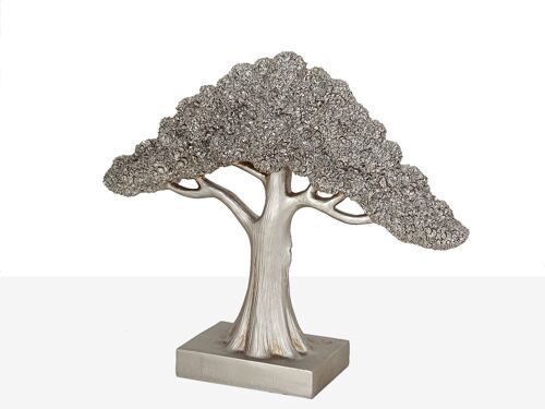 ARBOL RESINA PLATEADO 34X10X28CM HM1021117