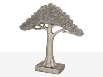 ARBRE EN RÉSINE ARGENT 34X9X33CM HM1021118