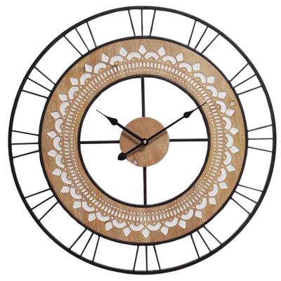 RELOJ PARED METAL/MADERA HM2321008