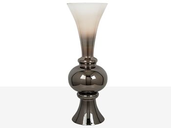 VASE ARGENT/VERRE TRANS 21X21X60CM HM2621008