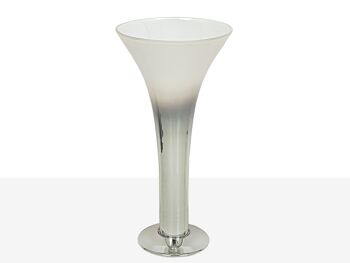 VASE ARGENT/VERRE TRANS 27X27X47CM HM2621010