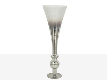 VASE ARGENT/VERRE TRANS 25X25X80CM HM2621012