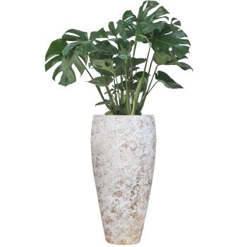 VASE CÉRAMIQUE DORÉ BLANC HM04.000950