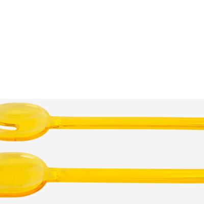 ENSEMBLE DE COUVERTS EN PLASTIQUE JAUNE HM8018240