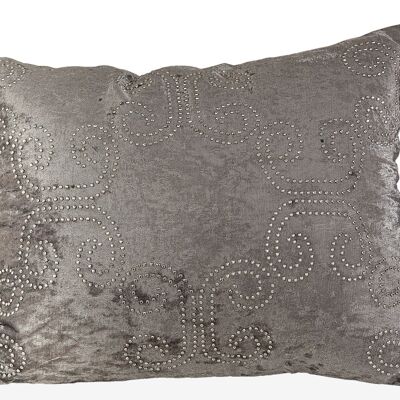 SILVER VELVET CUSHION WITH RHINGES 350 GRMS HM8410681