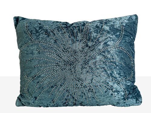 COJIN TERCIOPELO AZUL NOCHE C/PLATEADO 350 GRMS 30X10X40CM HM8410691