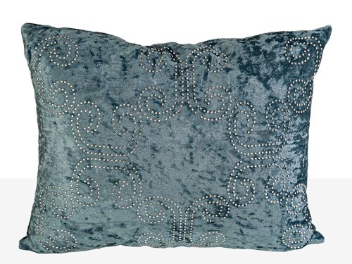 COJIN TERCIOPELO AZUL NOCHE C/PLATEADO 350 GRMS 30X10X40CM HM8411671