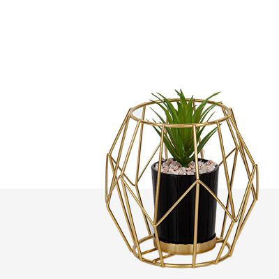 GOLDEN METAL EXAGON WITH PLANT HM8521028
