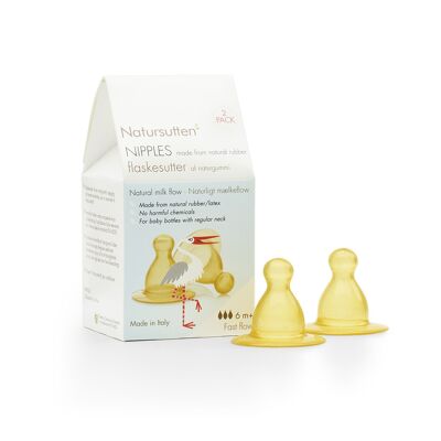 Natursutten bottle teats fast flow 6+ months, 2 pcs