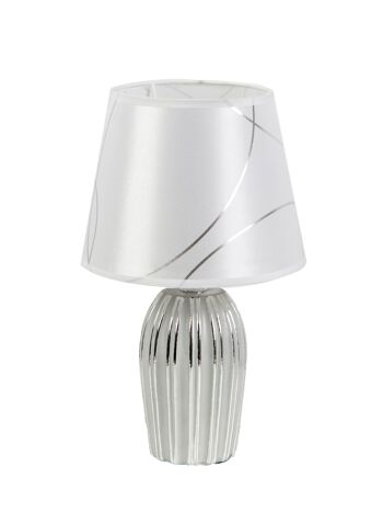 LAMPE CÉRAMIQUE ARGENTÉE AVEC ÉCRAN HM8521137 1