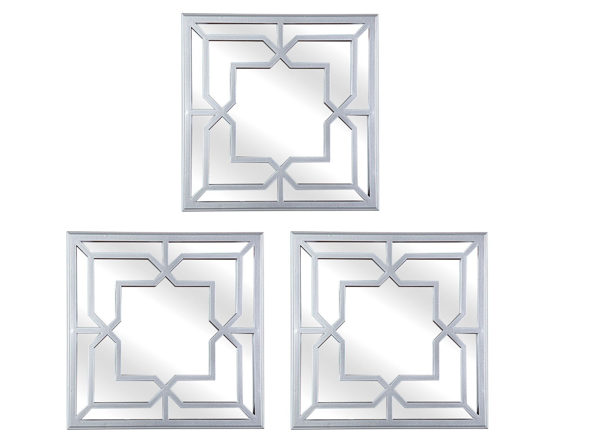 SET 3 ESPEJOS PLATEADO PVC HM8521311