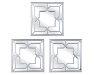 SET 3 MIROIRS PVC ARGENT 66X3X22CM HM8521311