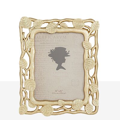 CHAMPANGE RESIN PHOTO FRAME BRANCH AND LEAVES HM10215015