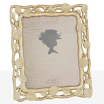 CHAMPANGE RESIN PHOTO FRAME BRANCH AND LEAVES 20X25X0CM HM10215020