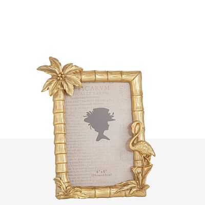 PALM TREE AND GOLDEN FLAMINGO RESIN PHOTO FRAME HM10217510