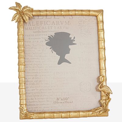 PALM TREE AND GOLDEN FLAMINGO RESIN PHOTO FRAME HM10217520