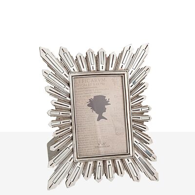 SILVER RESIN PHOTO HOLDER WITH RAYS/MIRRORS HM102111910