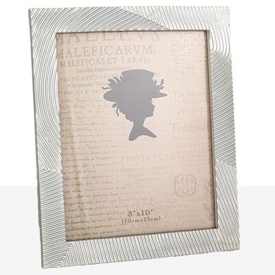 SILVER RESIN PHOTO FRAME LINES HM102112920