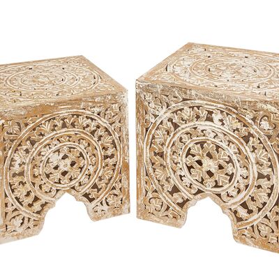 SET OF 2 GOLDEN OPENWORK TABLES HM301208000