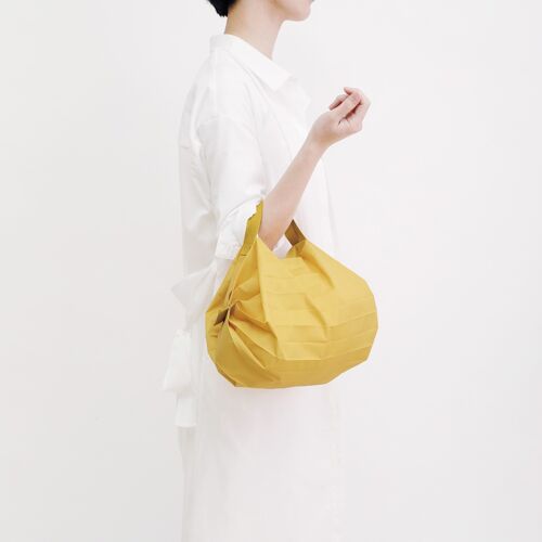 Shupatto compact foldable shopping bag size S - Mustard (Karashi)