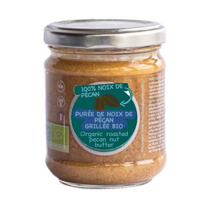 Purée 100% noix de pécan bio grillée - sans sucre ajouté - 12x180g